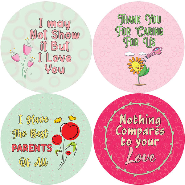 Creanoso Parents Appreciation Stickers (5-Sheet) - Stocking Stuffers Premium Quality Gift Ideas for Children, Teens, & Adults - Corporate Giveaways & Party Favors