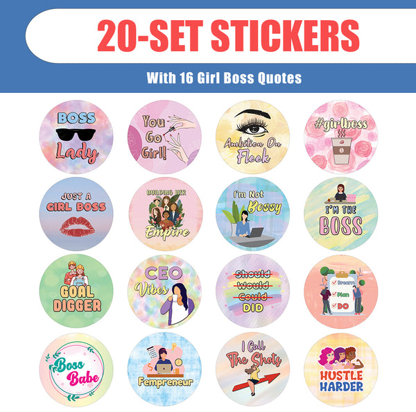 Girl Boss Stickers (20 Sets X 16 Designs)
