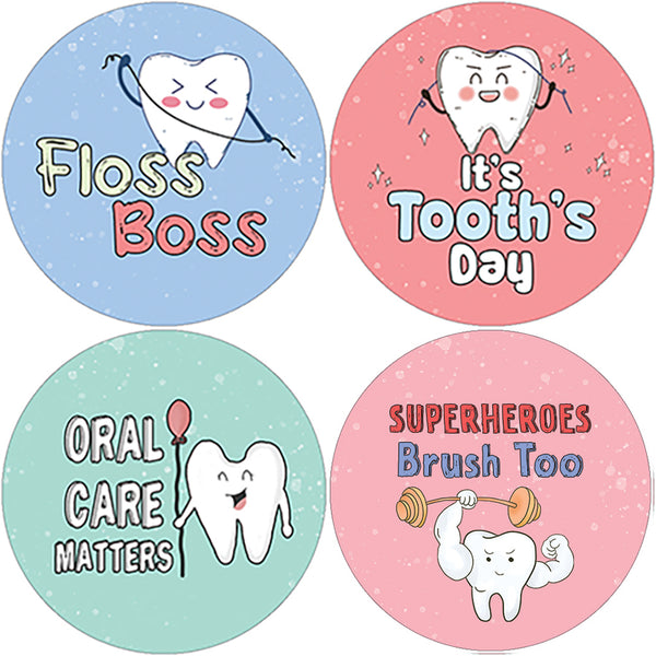 Dental Hygiene Stickers for Kids (10 Set X 16 Designs)