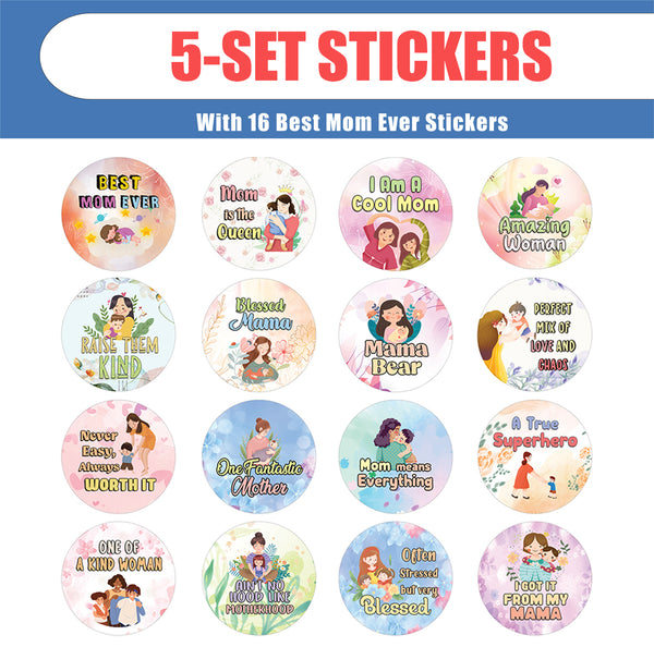Best Mom Ever Stickers (5 Sets X 16 Designs)