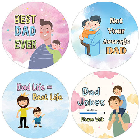 Best Dad Ever Stickers (5 Sets X 16 Designs)