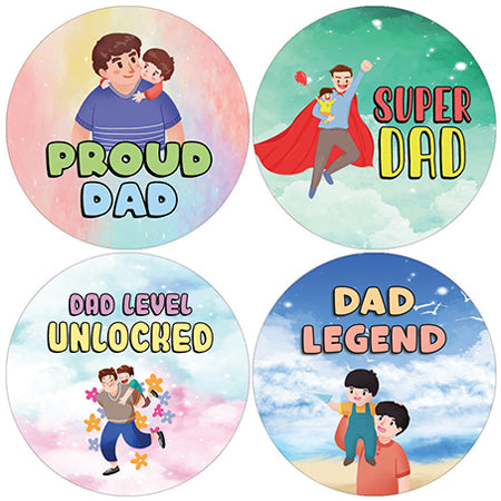 Best Dad Ever Stickers (5 Sets X 16 Designs)