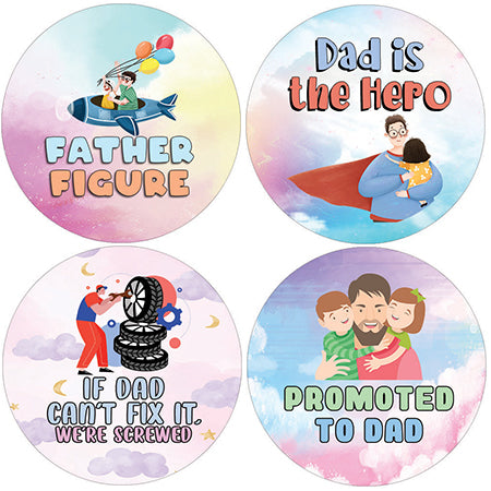 Best Dad Ever Stickers (10 Sets X 16 Designs)