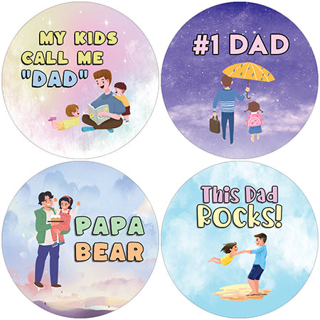 Best Dad Ever Stickers (5 Sets X 16 Designs)