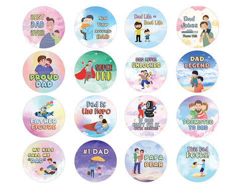 Best Dad Ever Stickers (20 Sets X 16 Designs)