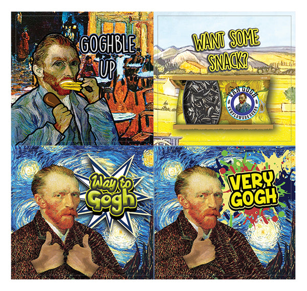 Creanoso Funny Stickers - Obsessed with Van Gogh Stickers Series 3 (10-Sheet) â€“ Total 120 pcs (10 X 12pcs) Individual Small Size 2.1 x 2. Inches