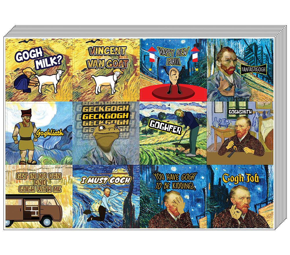 Creanoso Funny Stickers - Obsessed with Van Gogh Stickers Series 4 Ã¢â‚¬â€œ 20 Sheet - Wall Decal Art for Indoors Outdoors - Great wall decoration sticker for any surface Ã¢â‚¬â€œ Awesome Wall Stickers Set