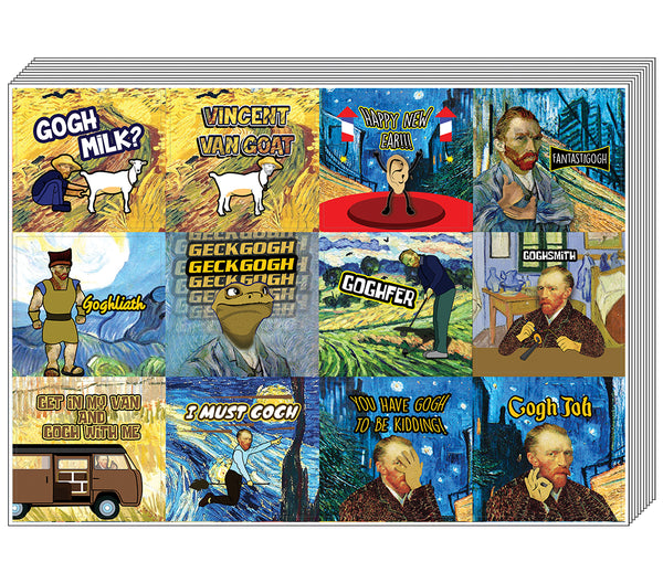 Creanoso Funny Stickers - Obsessed with Van Gogh Stickers Series 4 Ã¢â‚¬â€œ 20 Sheet - Wall Decal Art for Indoors Outdoors - Great wall decoration sticker for any surface Ã¢â‚¬â€œ Awesome Wall Stickers Set