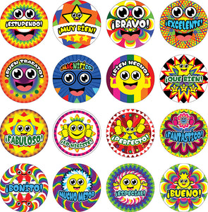 Spanish Happy Rewards Stickers - Stocking Stuffers Premium Quality Gifts for Children, Teens, Adults