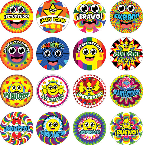 Spanish Happy Rewards Stickers - Stocking Stuffers Premium Quality Gifts for Children, Teens, Adults