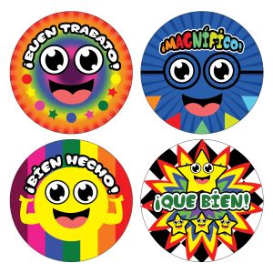 Spanish Happy Rewards Stickers - Stocking Stuffers Premium Quality Gifts for Children, Teens, Adults