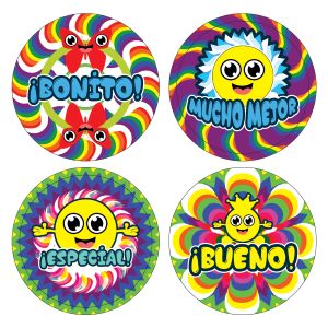 Spanish Happy Rewards Stickers - Stocking Stuffers Premium Quality Gifts for Children, Teens, Adults