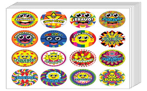 Spanish Happy Reward Stickers (20-Sheet) - Stocking Stuffers Premium Quality Gifts for Children, Teens, Adults - Corporate Giveaways & Party Favors