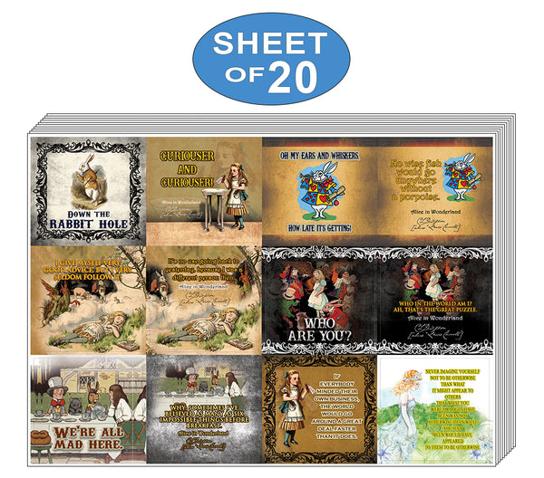 Cute and Wild Alice wonderland Stickers (20-Sheet) (Alice in Wonderland Stickers (20-Sheet))