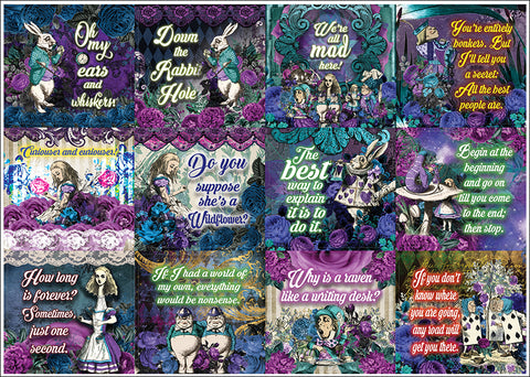 Creanoso Alice in Wonderland Stickers Series 2 (20-Sheet) - Fun, Unique Assorted Designs for Children - Stocking Stuffers Party Favors & Giveaways for Teens