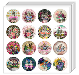 Creanoso Alice in Wonderland Thank You Stickers Ã¢â‚¬â€œ Gift Giveaways Stickers for Kids