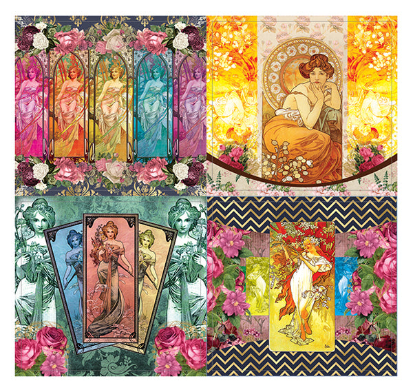 Creanoso Alphonse Mucha Art Stickers- Premium Quality Gift Sets Assorted Designs for Premium Gift for Boys ,Girls, Children, Adults and Parents