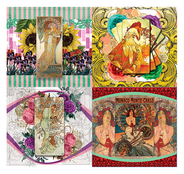 Creanoso Alphonse Mucha Art Stickers (10-Sheet) â€“ Total 120 pcs (10 X 12pcs) Individual Small Size 2.1 x 2. Inches , Unique Designs DIY Decoration Art Decal for Children