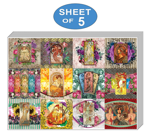 Creanoso Alphonse Mucha Art Stickers- Premium Quality Gift Sets Assorted Designs for Premium Gift for Boys ,Girls, Children, Adults and Parents