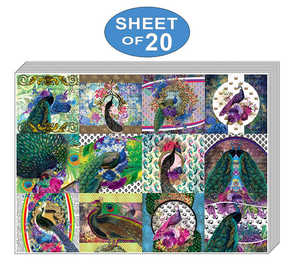 Creanoso Peacock Stickers - Premium Quality Gift Sets Assorted Designs for Children - Classroom Reward Incentives for Students