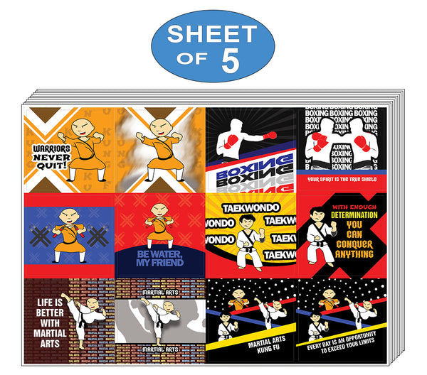 Creanoso Martial Arts Stickers Ã¢â‚¬â€œ Humorous Gift Token Giveaways Set