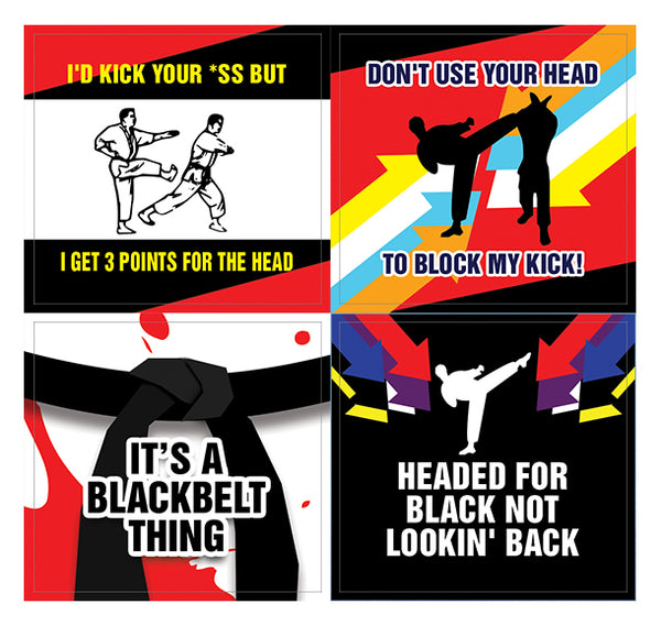 Creanoso Taekwondo Stickers Ã¢â‚¬â€œ Humorous Gift Token Giveaways Set