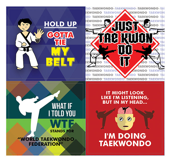Creanoso Taekwondo Stickers Ã¢â‚¬â€œ Humorous Gift Token Giveaways Set