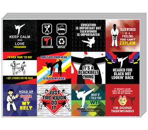 Creanoso Taekwondo Stickers Ã¢â‚¬â€œ Humorous Gift Token Giveaways Set