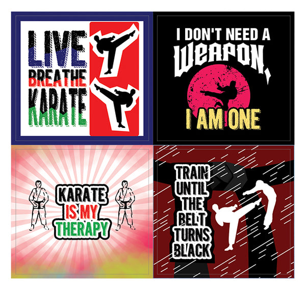 Creanoso Karate Stickers Ã¢â‚¬â€œ Humorous Gift Token Giveaways Set
