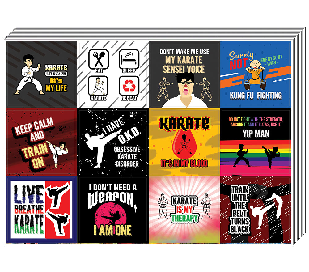 Karate Stickers (20-Sheet)-Premium Quality Design Perfect Gift - Stocking Stuffers Gift Ideas for Boys and Girls