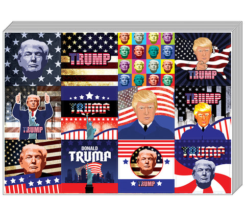Creanoso Trump President Collectors Stickers Ã¢â‚¬â€œ US Patriotic Stickers Note Cards Collection Set