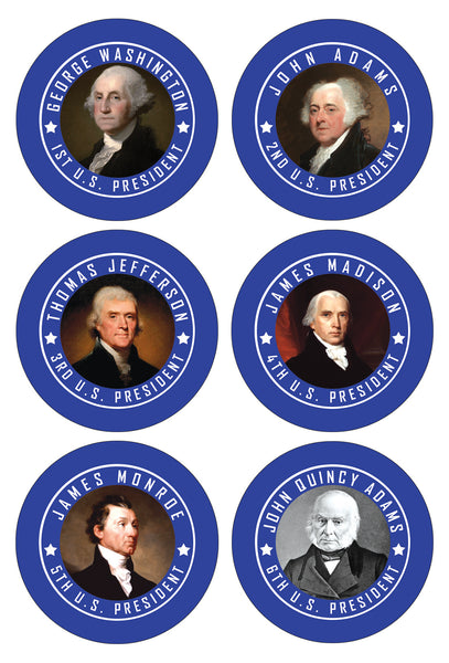 Presidents of The United States Stickers - Assorted Designs for Children - Classroom Reward Incentives for Students