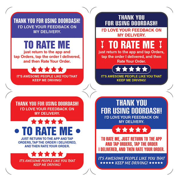 Creanoso Bag Seal Delivery 2 Inches Square Stickers (5-Sheet) - Unique Food Service Labels Bulk Set