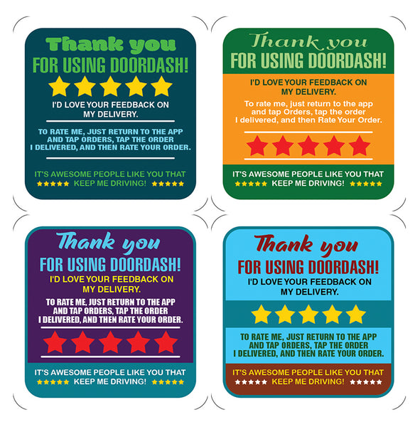 Creanoso Bag Seal Delivery 2 Inches Square Stickers (5-Sheet) - Unique Food Service Labels Bulk Set