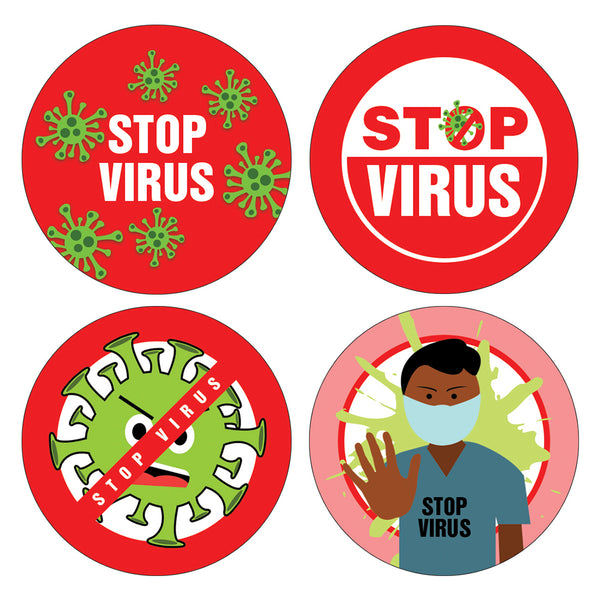 Stop Virus Stickers (5-Sheet)