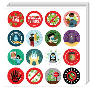 Stop Virus Stickers (20-Sheet)