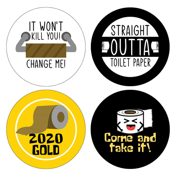 Funny Toilet Paper Illustration Stickers (20-Sheet)