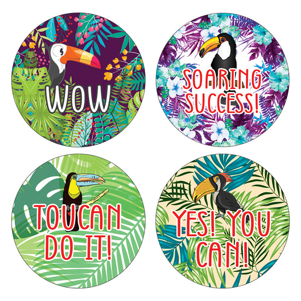 Toucan Motivational Sticker (Round Sticker) (Sheet of 20) - Premium Quality Gift Ideas for Children, Teens, & Adults for All Occasions - Stocking Stuffers Party Favor & Giveaways