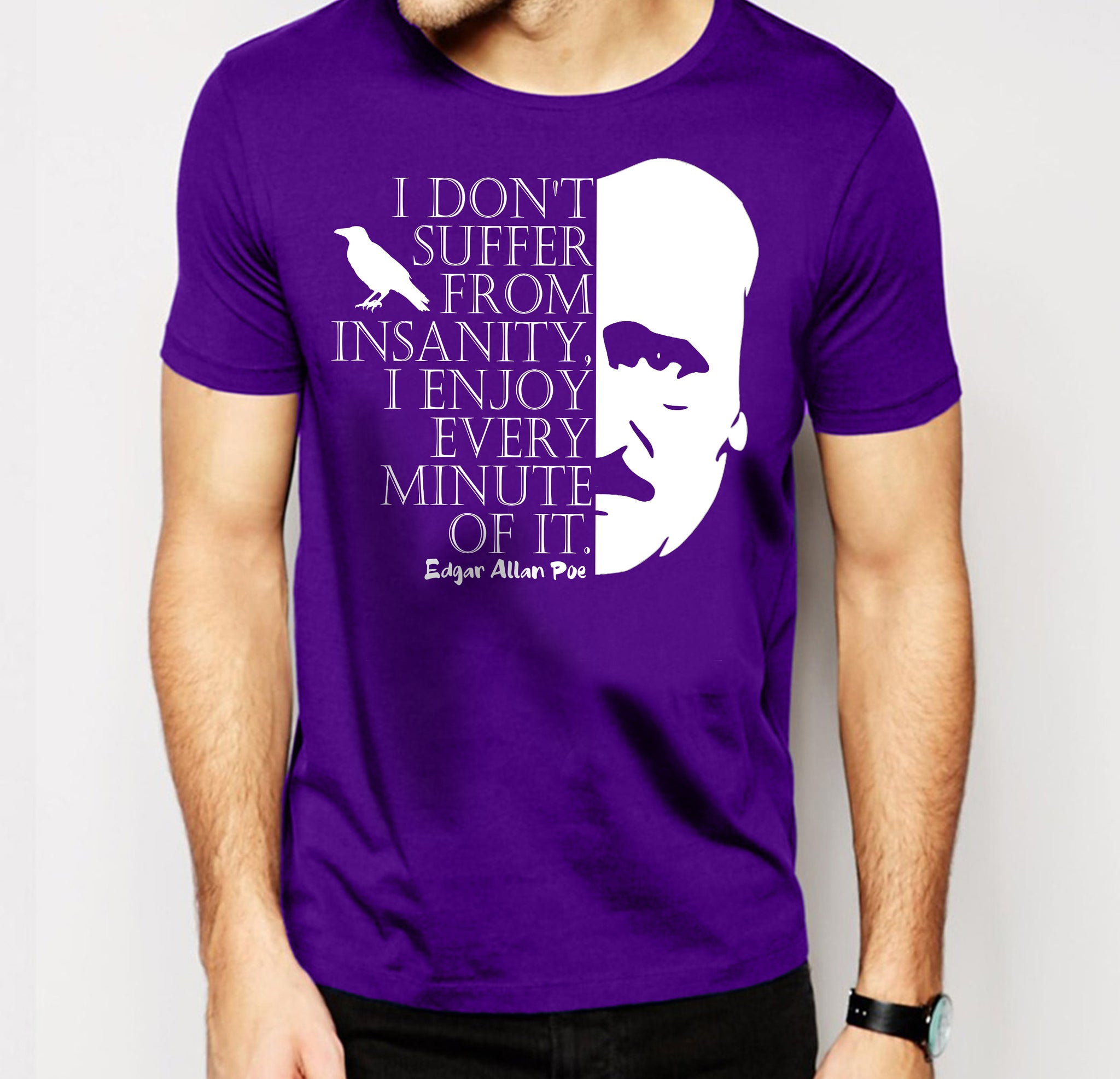Edgar Allan Poe Insanity T shirt Creanoso