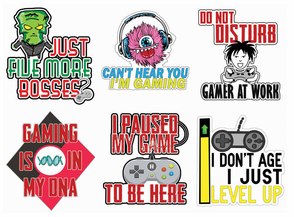 Creanoso I Love Gaming Stickers Waterproof Vinyl PVC Stickers - Premium Gift Set
