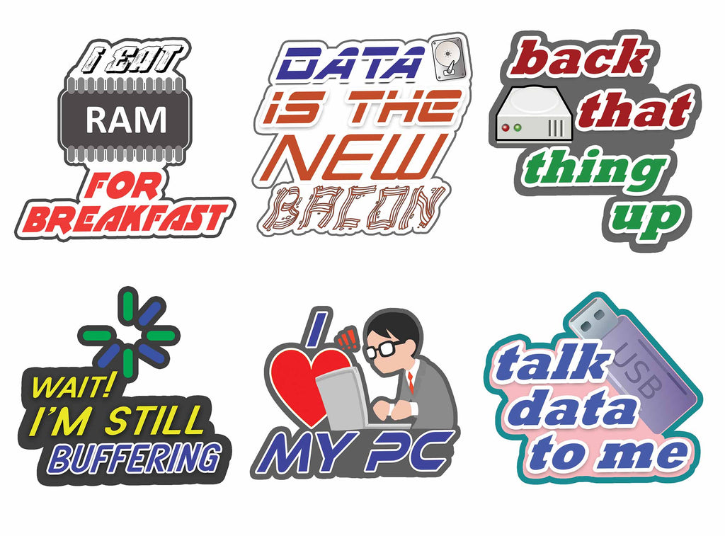 Creanoso I Love Technology Stickers Waterproof Vinyl PVC Stickers - Ep