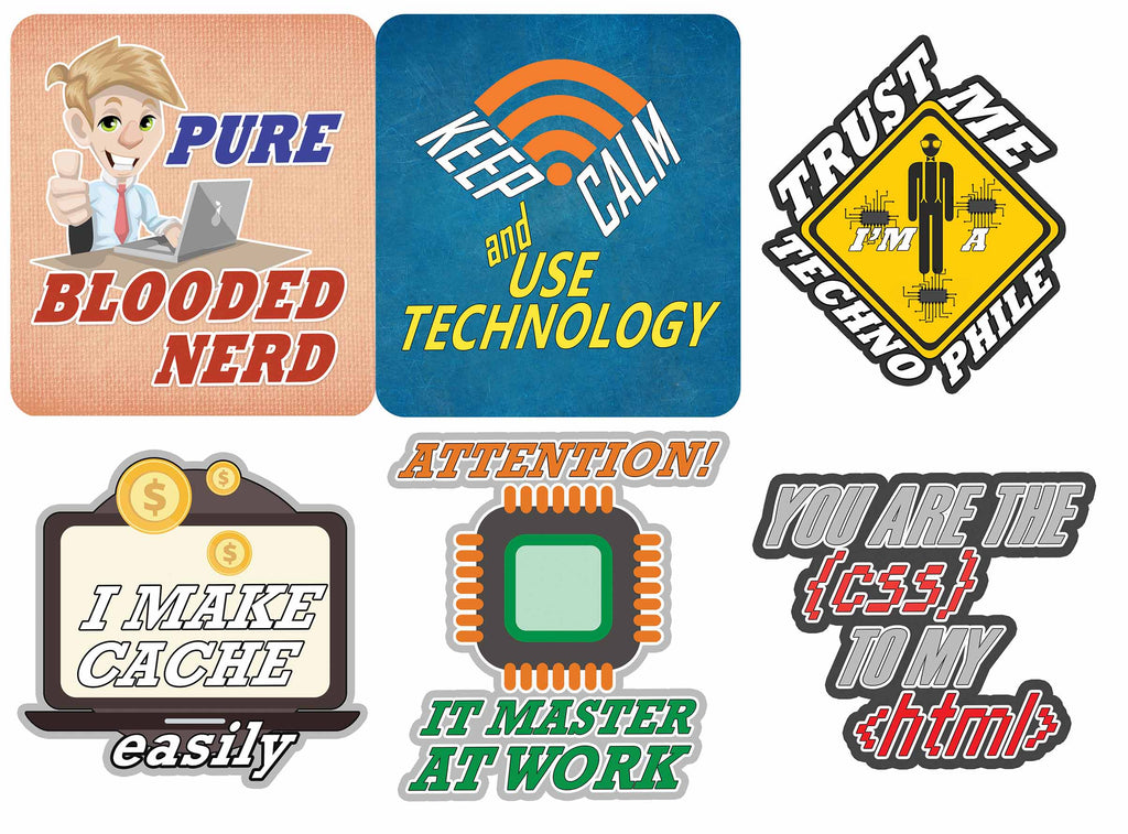 Creanoso I Love Technology Stickers Waterproof Vinyl PVC Stickers - Ep