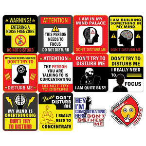 Creanoso Do Not Disturb My Concentration Waterproof Vinyl PVC Stickers - Epic Collection Set for Sticker Lovers - Great Laptop Stickers