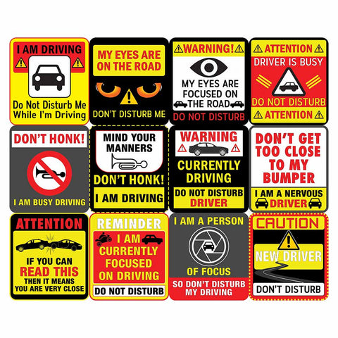 Creanoso Do Not Disturb My Driving Waterproof Vinyl PVC Stickers - Epic Collection Set for Drivers - Great Laptop Stickers