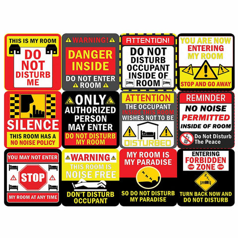 Creanoso Do Not Disturb My Room Waterproof Vinyl PVC Stickers - Epic Collection Set for Sticker Lovers - Great Laptop Stickers