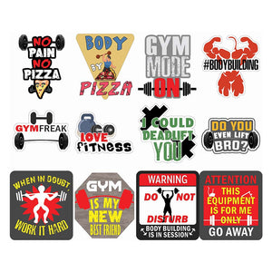 Gym Fitness Vinyl PVC Stickers - Epic Collection Set for Sticker Lovers - Great Laptop Stickers