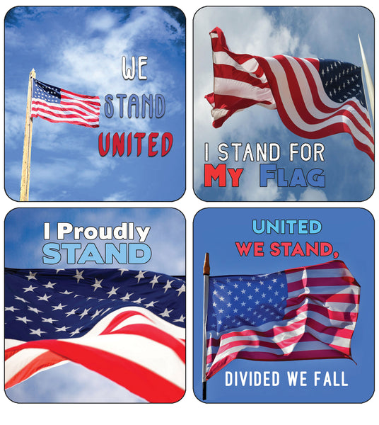 Creanoso StandÃ‚Â withÃ‚Â America Stickers - 12 Designs x 4 Set (48 pcs) - Premium Quality Gift Ideas for Children, Teens, & Adults for All Occasions - Stocking Stuffers Party Favor & Giveaways