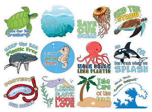 Creanoso SaveÃ‚Â theÃ‚Â SeaÃ‚Â CreaturesÃ‚Â Stickers - 12 Stickers (3-Sheets) - Stocking Stuffers Premium Quality Gift Ideas for Children, Teens, & Adults - Corporate Giveaways & Party Favors