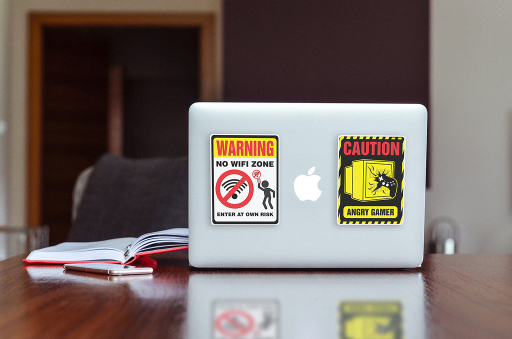 Danger Laptop Sticker, Funny Warning Sticker