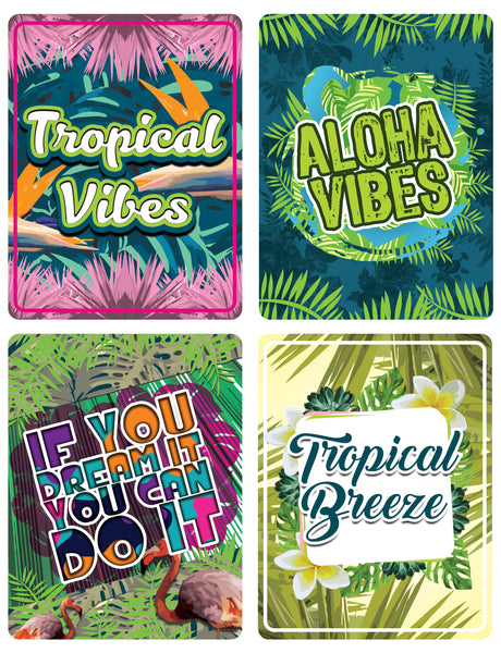Tropical Theme Design Stickers - 12 Designs x 4 Set (48 pcs)